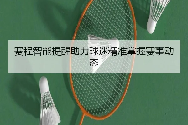 赛程智能提醒助力球迷精准掌握赛事动态